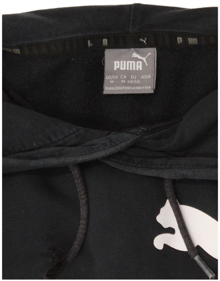 Мужской джемпер с капюшоном Puma, черный, хлопковый, среднего размера