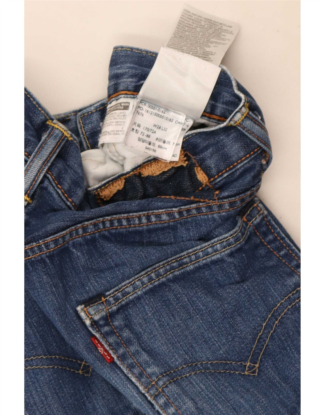 Мужские прямые джинсы Levi's W28 L32 синие, хлопок
