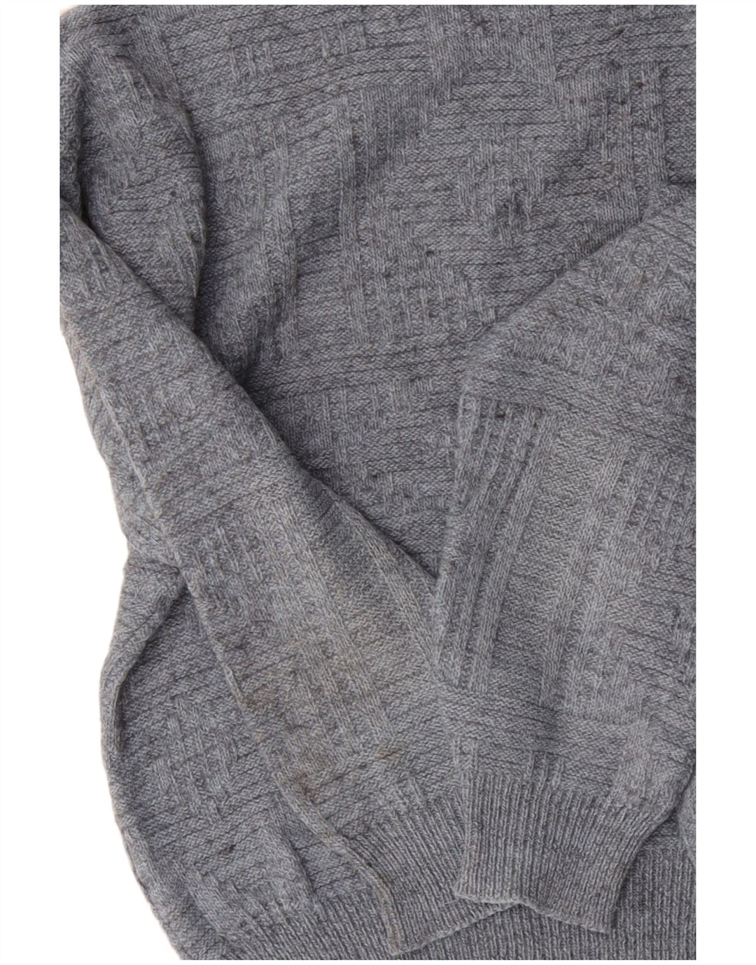 ВИНТАЖНЫЙ мужской свитер с круглым вырезом, большой серый акрил