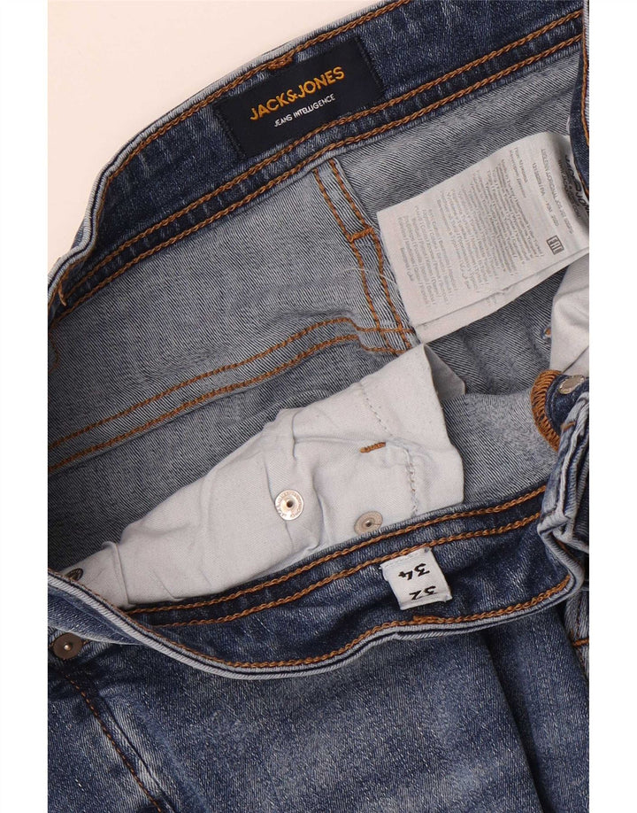 Мужские узкие джинсы Jack & Jones W32 L34 синие, хлопок