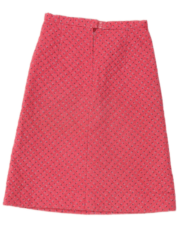 ВИНТАЖНАЯ женская юбка-трапеция W26, маленькая, красная с цветочным принтом