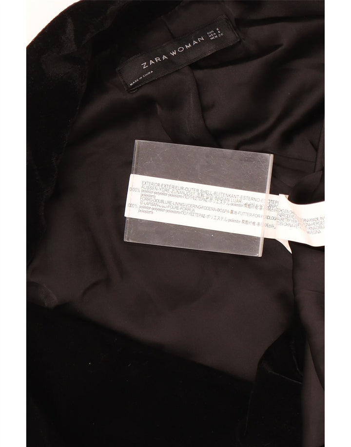 Женский двубортный велюровый пиджак Zara UK 10, маленький черный