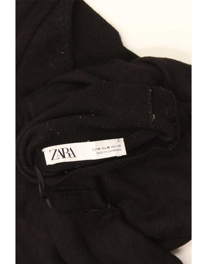 Женский джемпер с высоким воротником Zara UK 12, средний черный