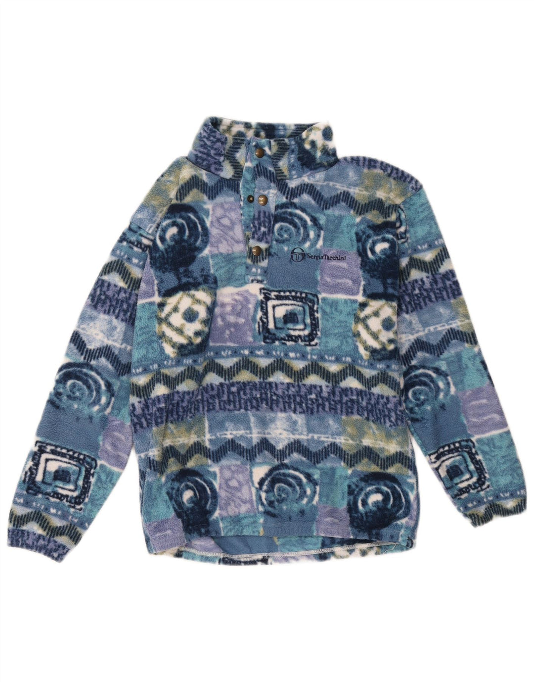 Флисовый джемпер Sergio Tacchini для мальчиков 10-11 лет, разноцветный ретро
