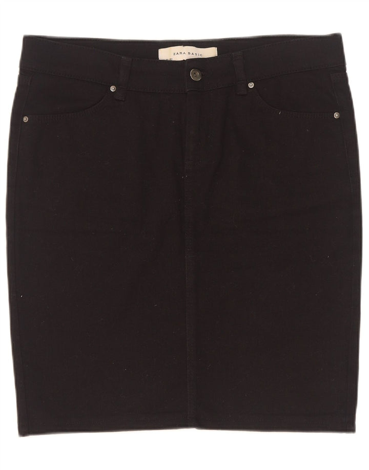 Женская джинсовая юбка Zara, большая W30, черная