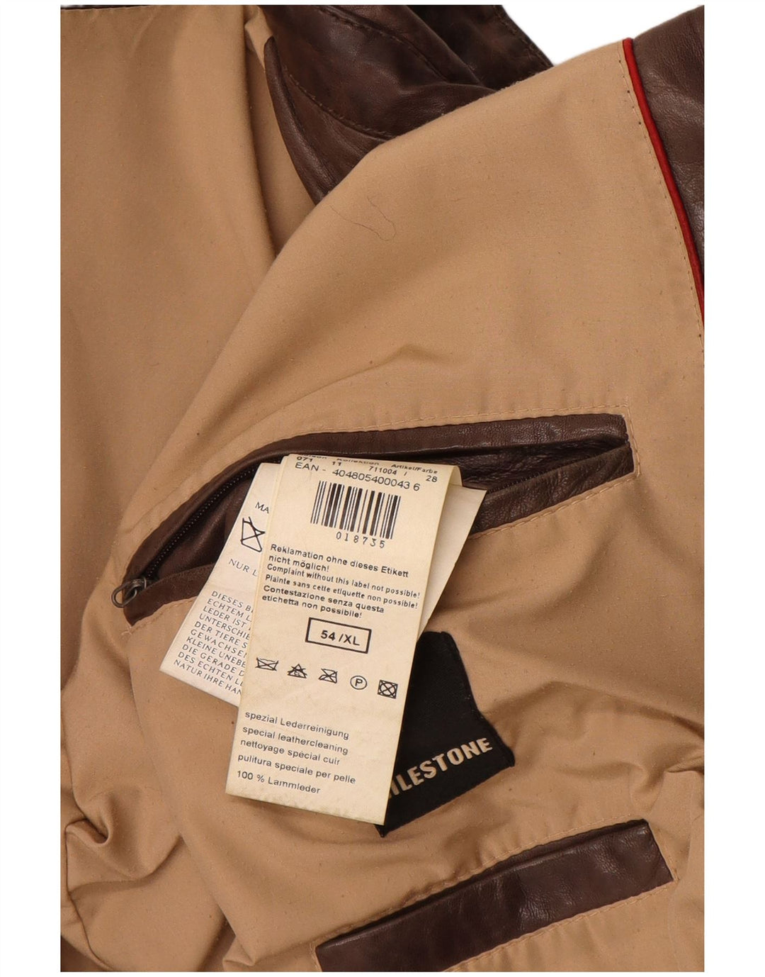 MILESTONE Мужская кожаная куртка в стиле милитари, размер 54 XL, коричневая кожа