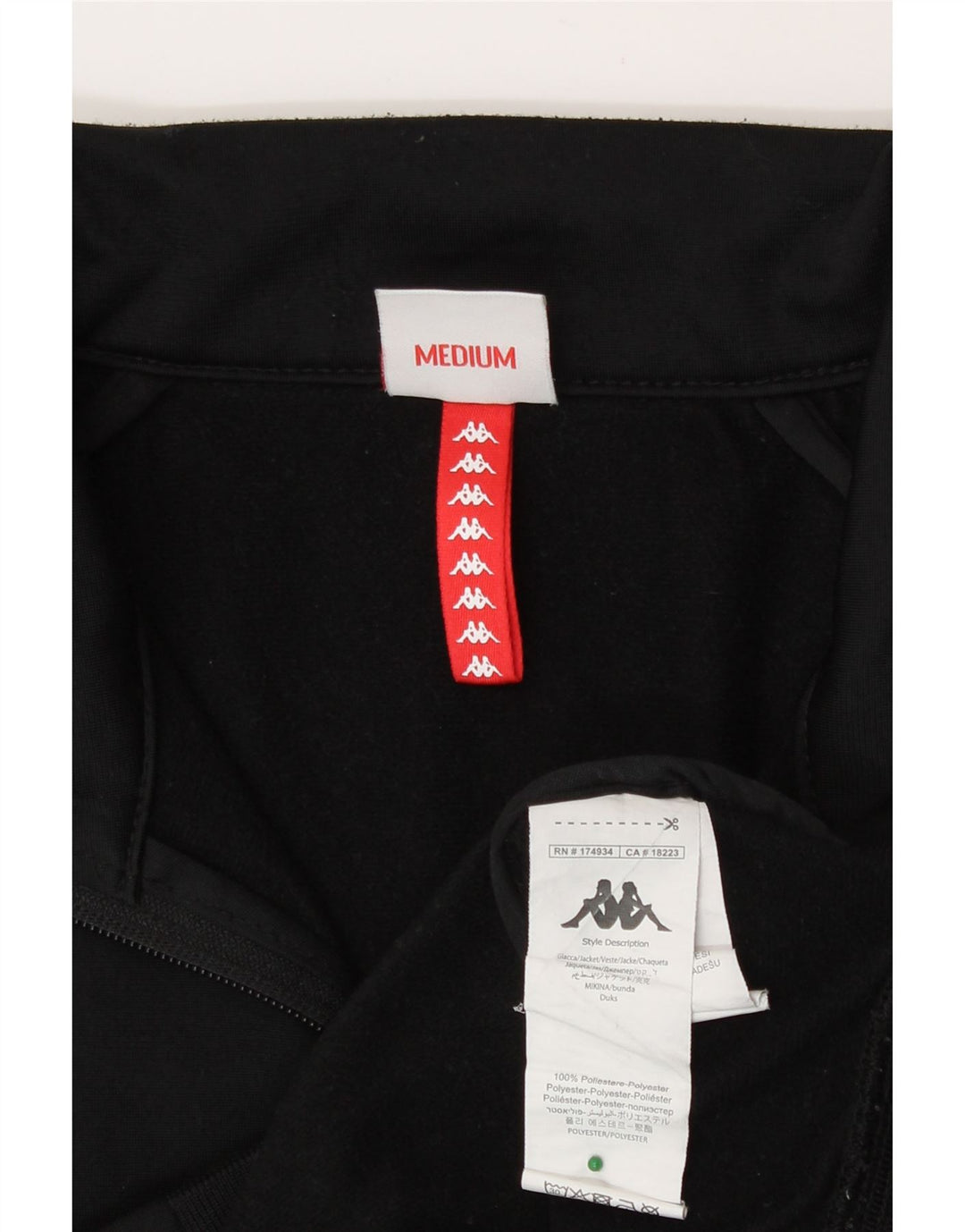 Мужской спортивный костюм Kappa с графическим рисунком, верхняя куртка, средний черный, полиэстер с цветными блоками