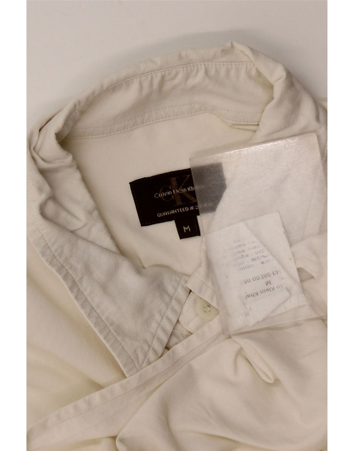 Мужская рубашка Calvin Klein из хлопка среднего размера белого цвета