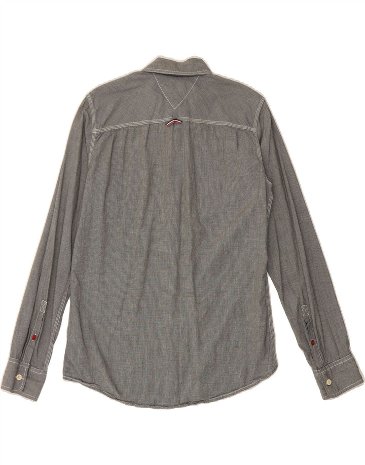 TOMMY HILFIGER Mens Shirt Medium Grey Houndstooth Cotton Vintage Tommy Hilfiger and Second-Hand Tommy Hilfiger from Messina Hembry 