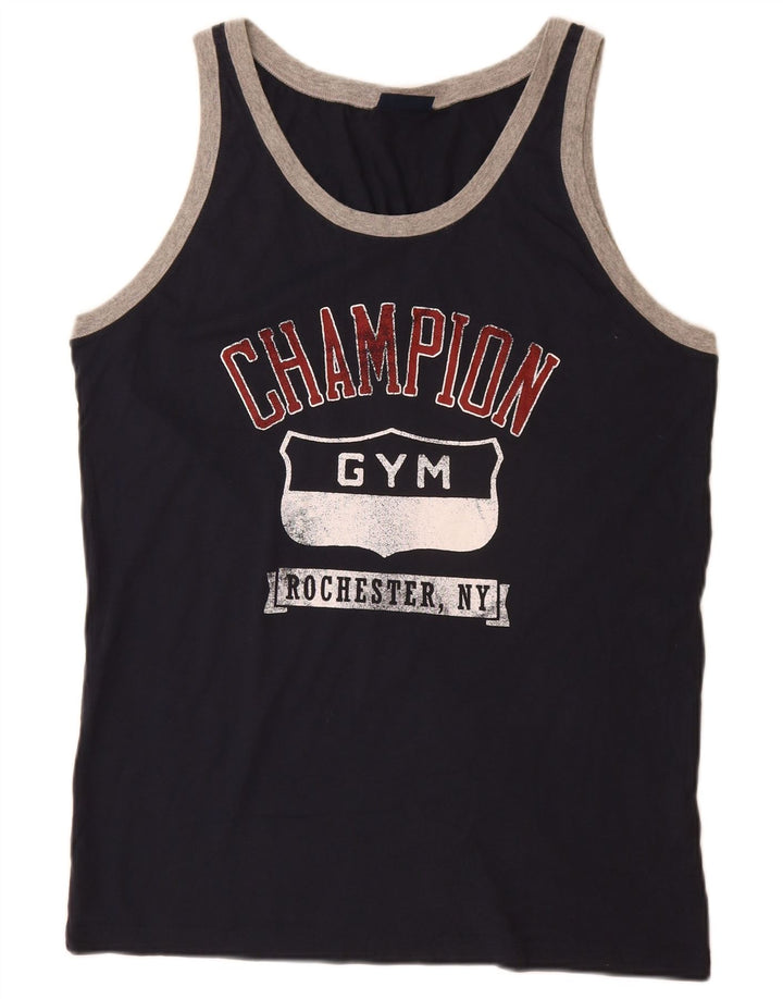 Мужской жилет Champion с графическим рисунком XL, темно-синий, хлопок