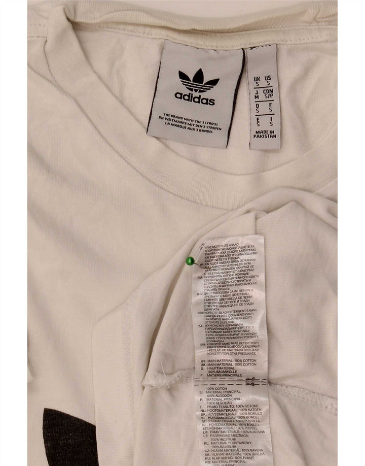 Мужская футболка Adidas с рисунком, маленький белый хлопок
