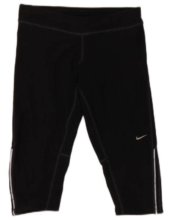 Женские леггинсы-капри Nike Dri Fit UK 10, маленькие черные из полиэстера