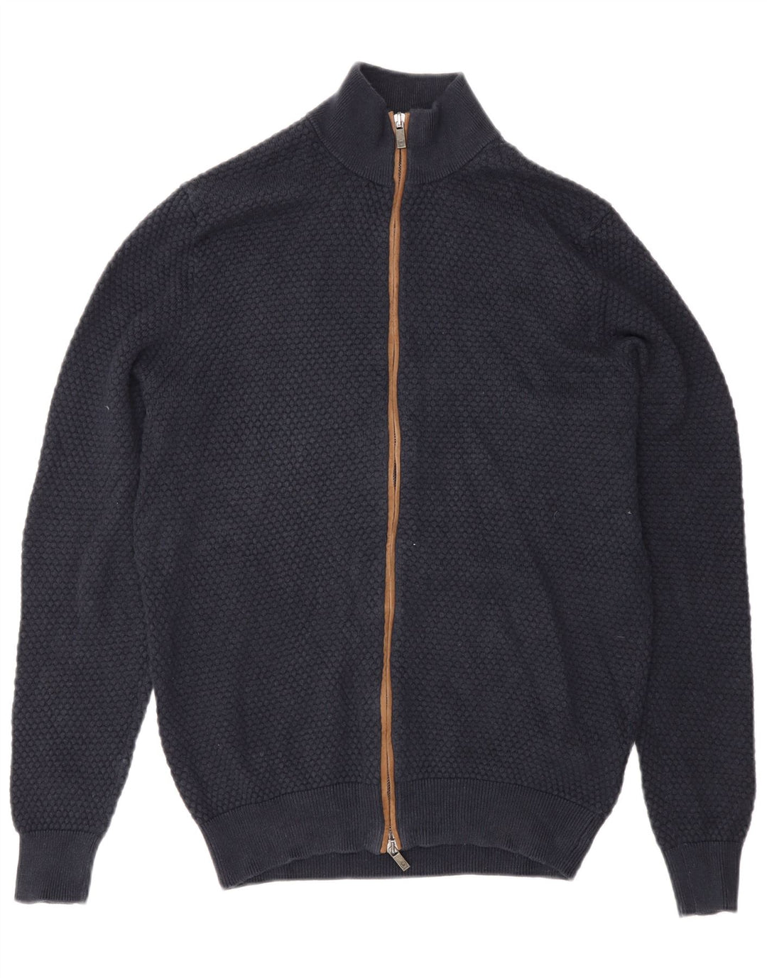 Мужской кардиган Massimo Dutti, средний темно-синий хлопковый свитер