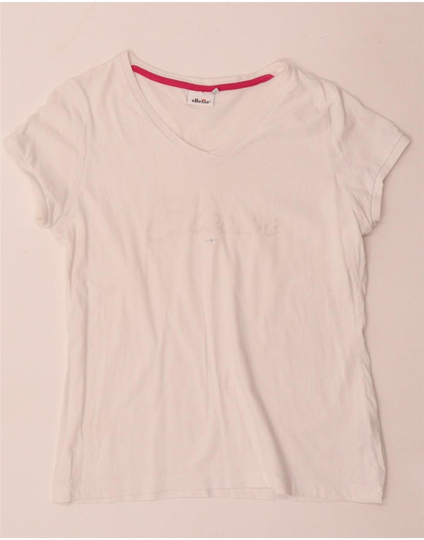 Женская футболка с рисунком Ellesse Top UK 14, большой белый хлопок