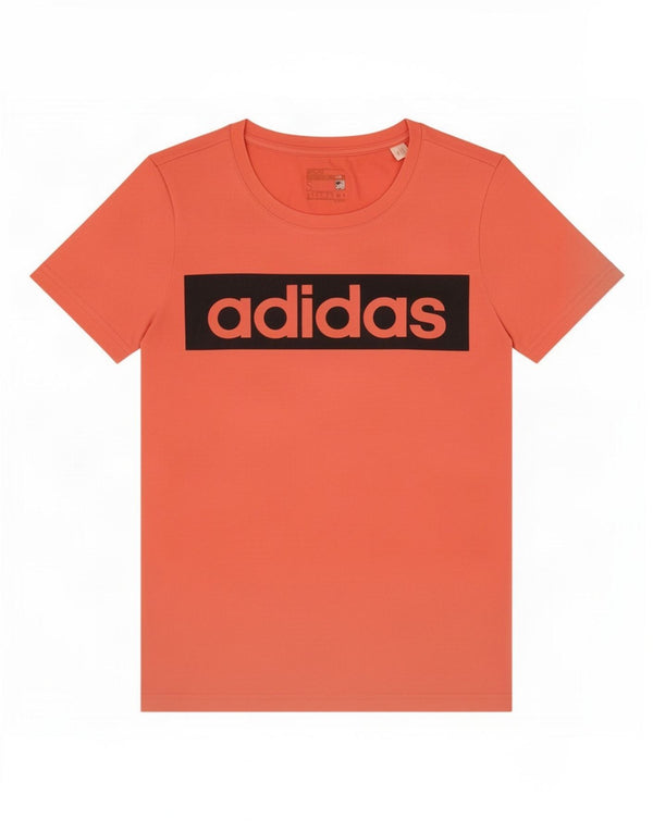 Женская футболка Adidas Climalite с рисунком Top UK 10, маленькая розовая, хлопок