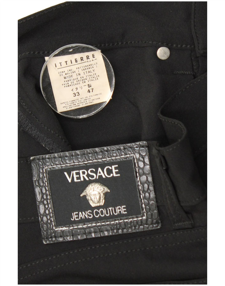 Versace Мужские прямые повседневные брюки W33 L31 черные из полиамида