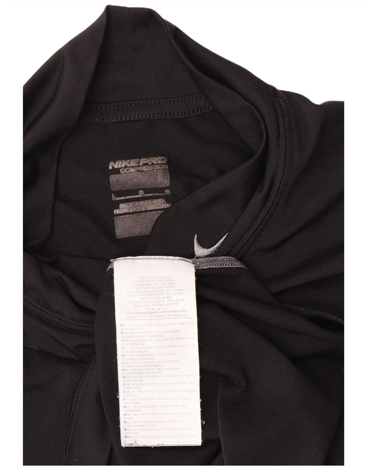 NIKE Womens Dri Fit Top Long Sleeve UK 14 Large Black Polyester