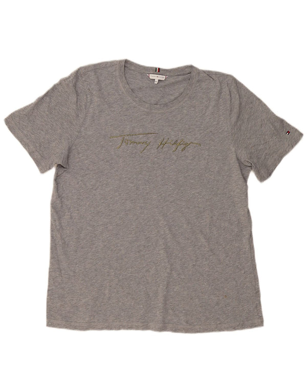 Женская футболка с рисунком Tommy Hilfiger Top UK 20 2XL Серая