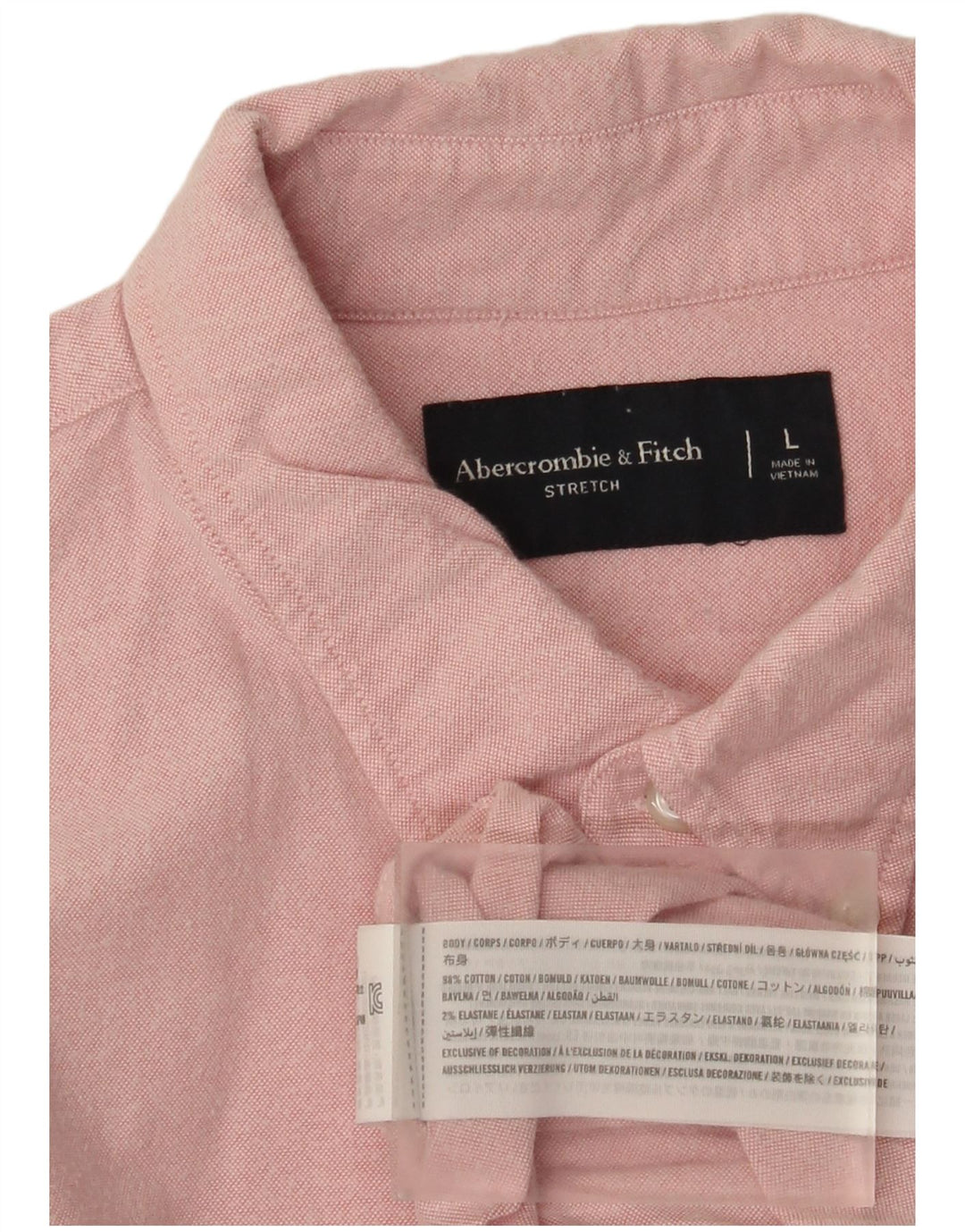 Мужская рубашка Abercrombie & Fitch из хлопка большого размера розового цвета