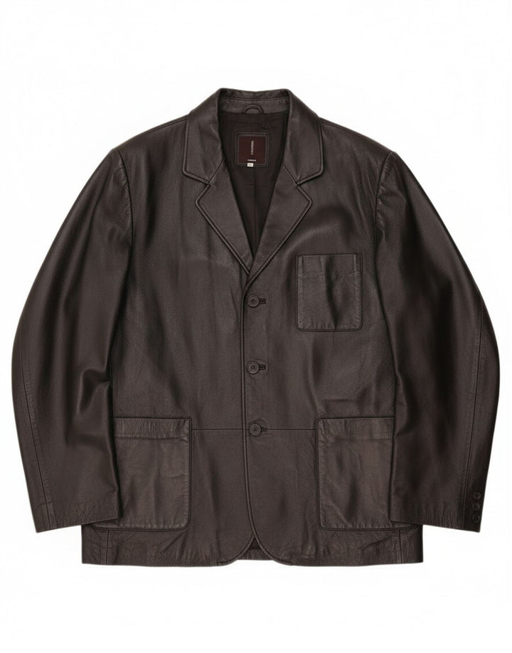 Мужская кожаная куртка Conbipel IT 56 2XL Черная кожа