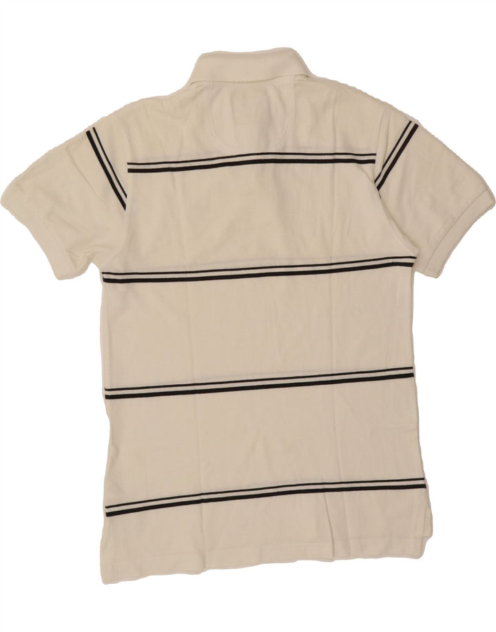 TIMBERLAND Mens Polo Shirt Small Off White Striped Cotton Vintage Timberland and Second-Hand Timberland from Messina Hembry 