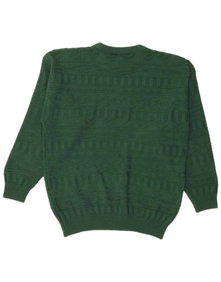 ST. BERNARD Mens Crew Neck Jumper Sweater Size 38/40 Medium Green Acrylic