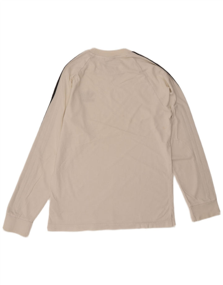 Мужской топ Adidas с длинным рукавом, средний белый хлопок, белый