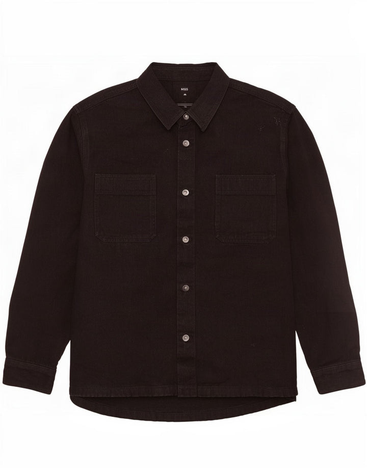 Мужская джинсовая рубашка Marks & Spencer 3XL, черный хлопок