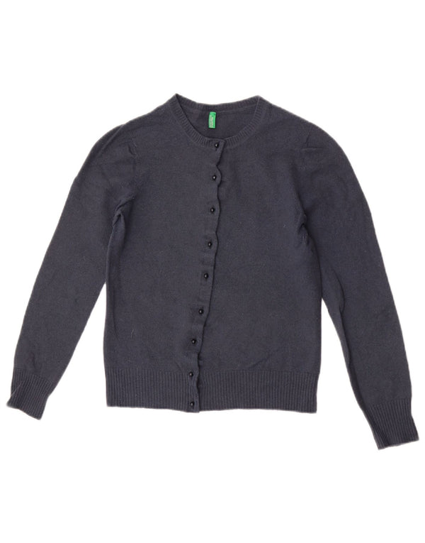Женский укороченный кардиган Benetton UK 6 XS Темно-синий, шерсть