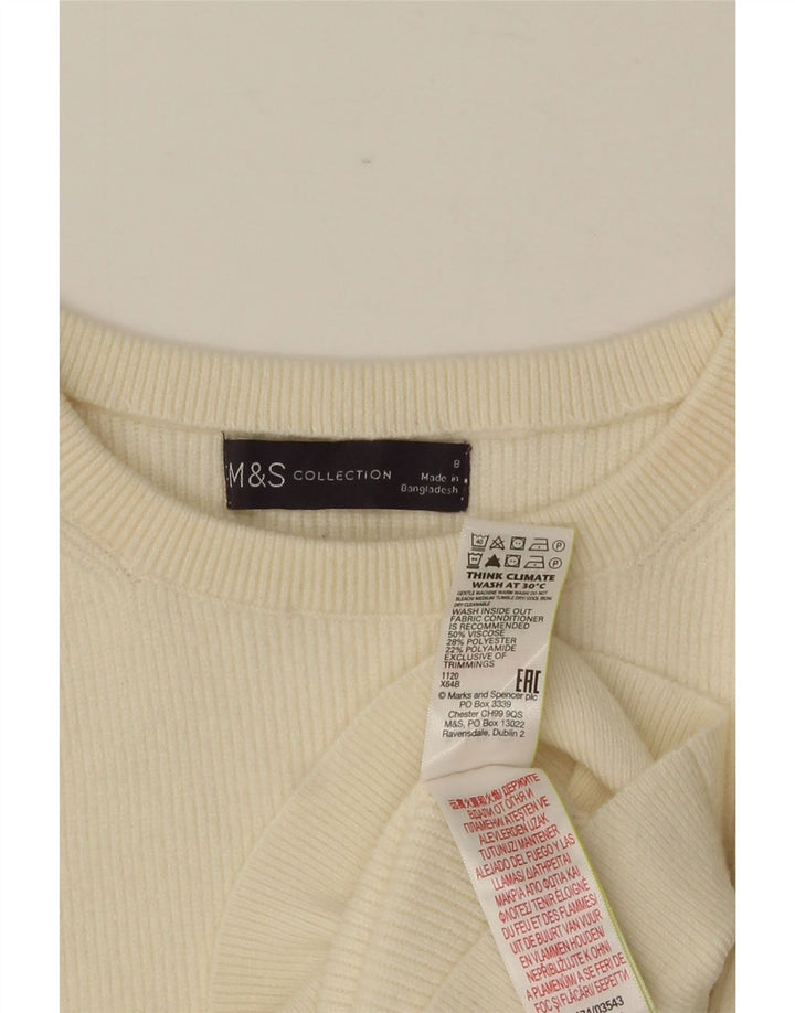Женский джемпер с круглым вырезом MARKS & SPENCER UK 8, маленький бежевый