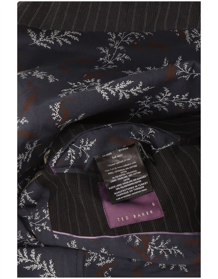 Мужской пиджак с 2 пуговицами Ted Baker, размер 6, 2XL, темно-синий, хлопковый в тонкую полоску