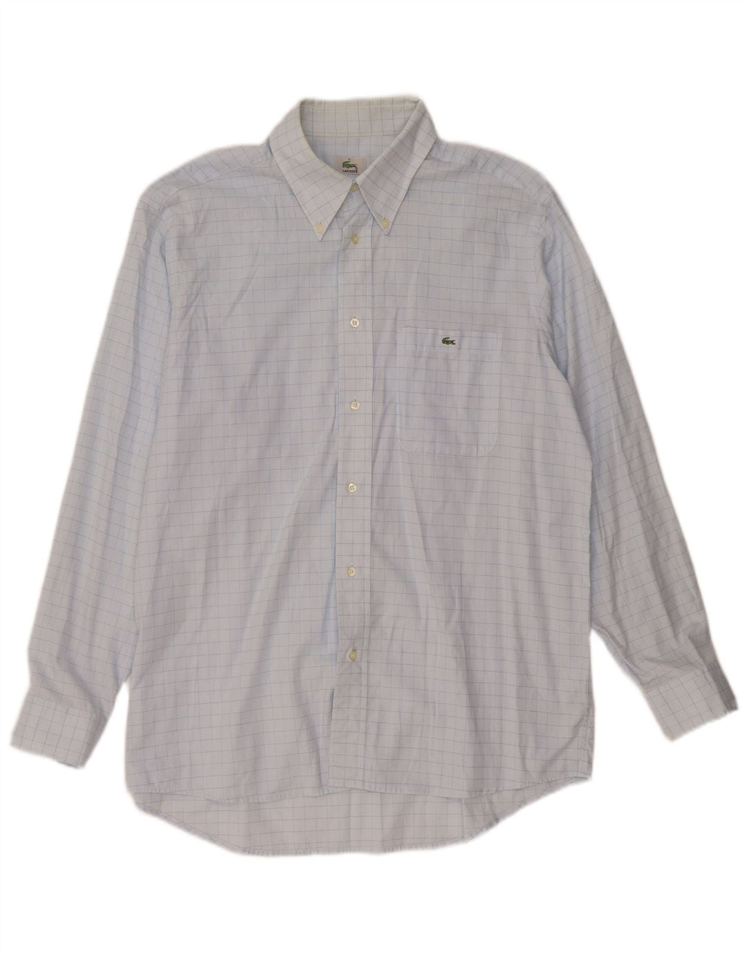 Мужская рубашка LACOSTE, размер 41, большая синяя клетка, хлопок