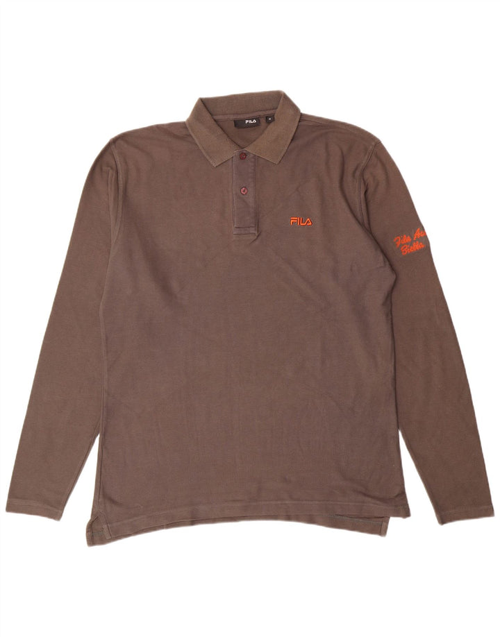 Мужская рубашка поло FILA среднего серого цвета, хлопковая классика