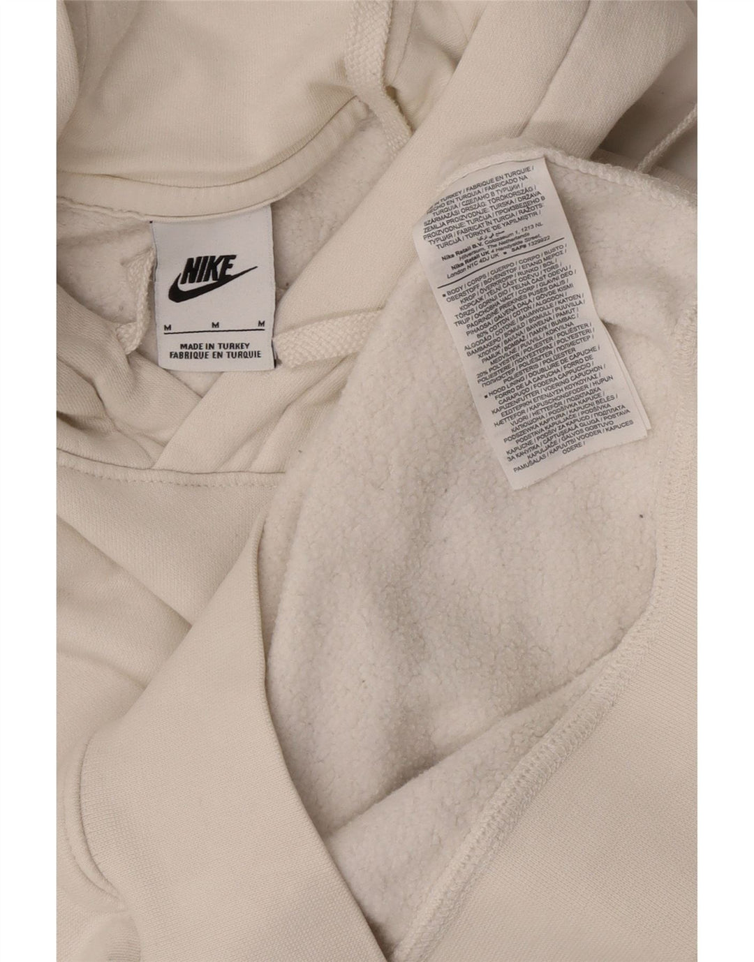 Мужской джемпер с капюшоном Nike среднего размера, белый хлопок