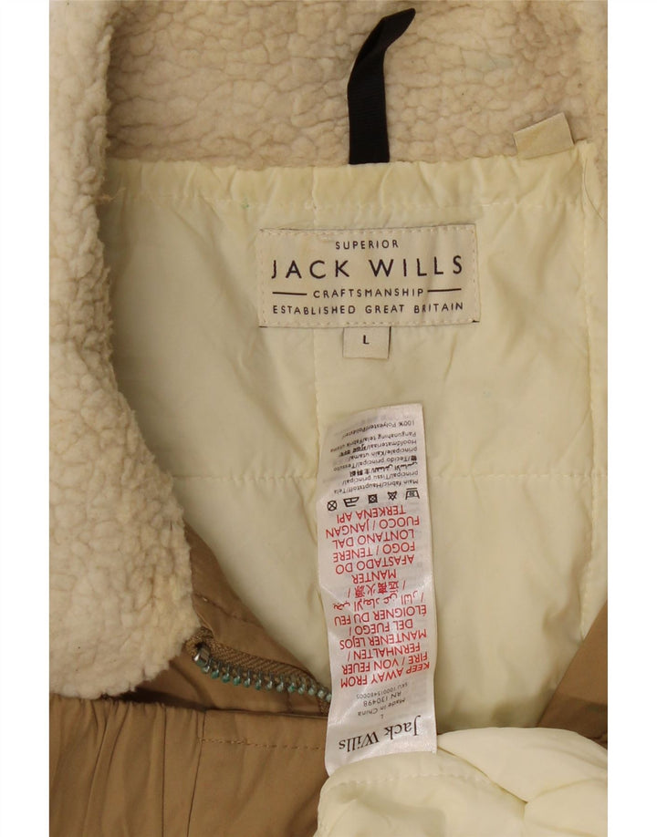 Мужская куртка-бомбер Jack Wills UK 40, большая, бежевая, полиэстер