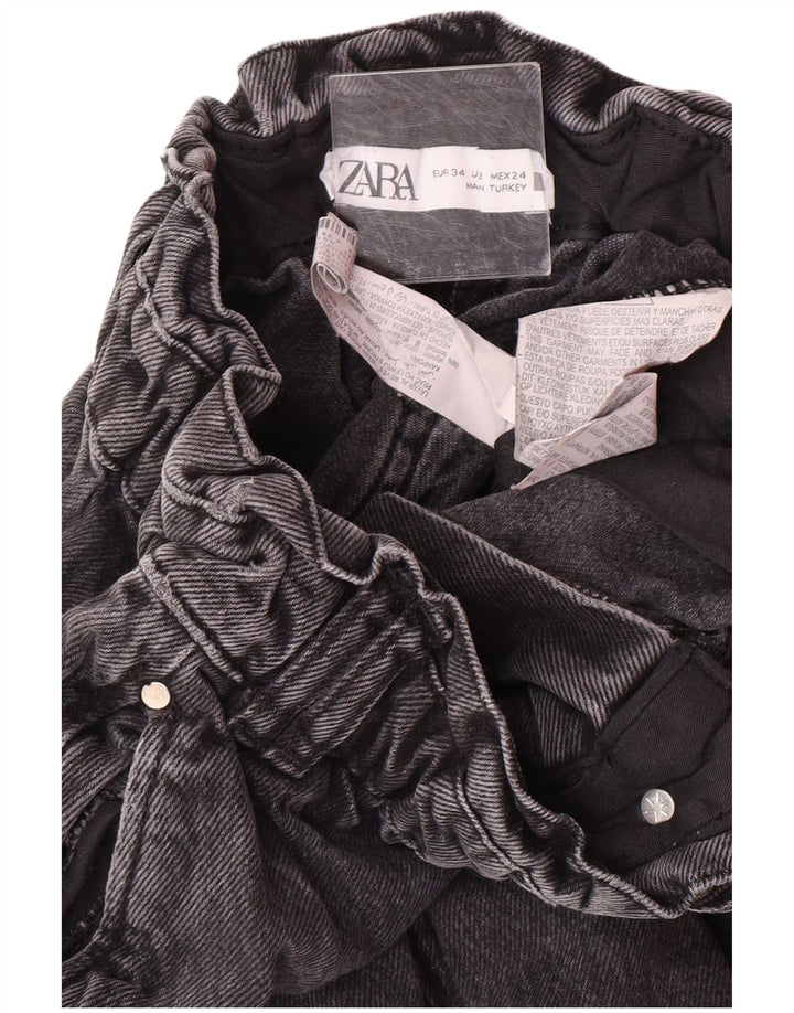 Женские зауженные джинсы Zara с высокой талией EU 34 2XS W24 L25 Серые хлопковые современные