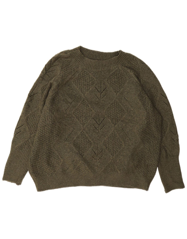 Женский свободный джемпер с круглым вырезом Marks & Spencer UK 18 XL, зеленый