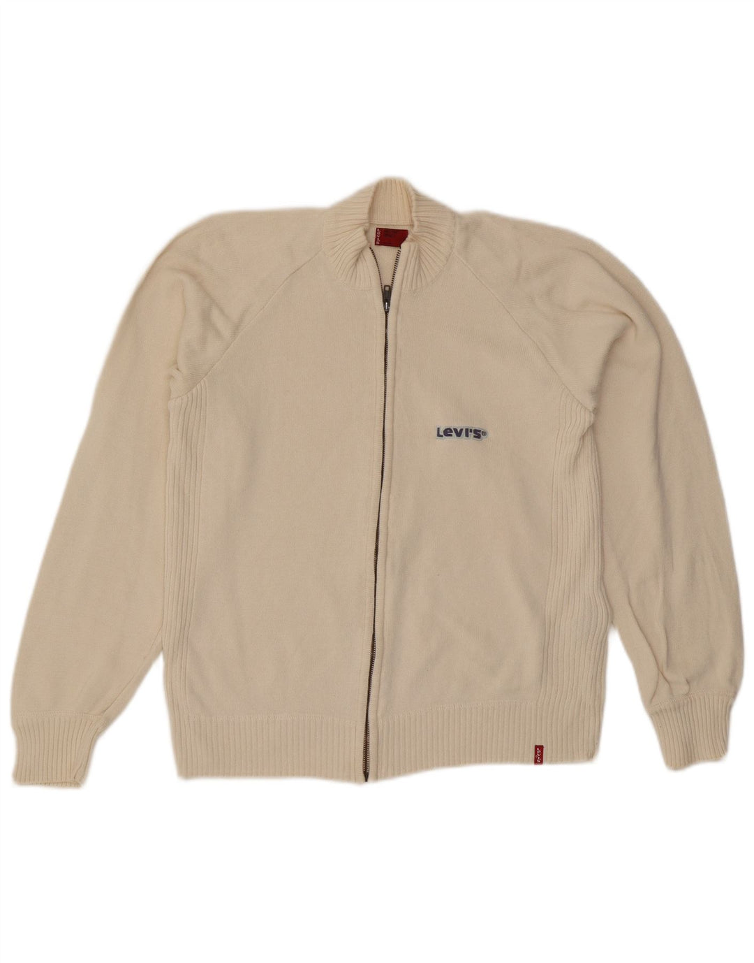 Женский свитер-кардиган оверсайз LEVI'S UK 10, маленький, белый, хлопковый