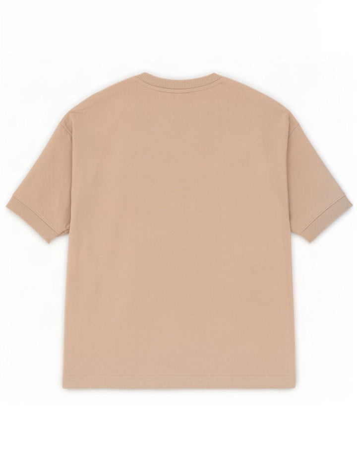 Мужская футболка Zara Top среднего бежевого цвета из хлопка