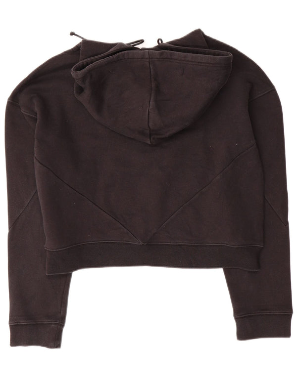 Женский джемпер с капюшоном ADIDAS большого размера UK 10, маленький, черный, хлопок