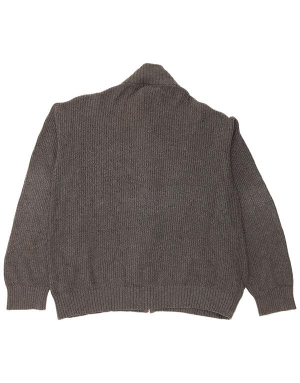 Marks & Spencer Mens Blue Harbour Cardigan Sweater 2XL Grey Cotton