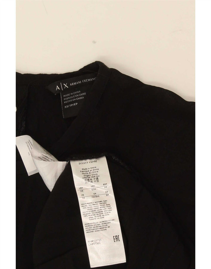 Женская блузка Armani Exchange Top UK 6 XS Черная вискоза