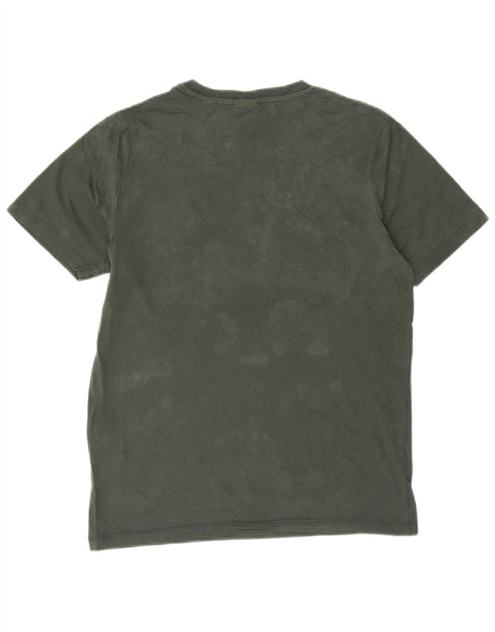 Мужская футболка с рисунком Jack & Jones, хлопковый топ среднего зеленого цвета