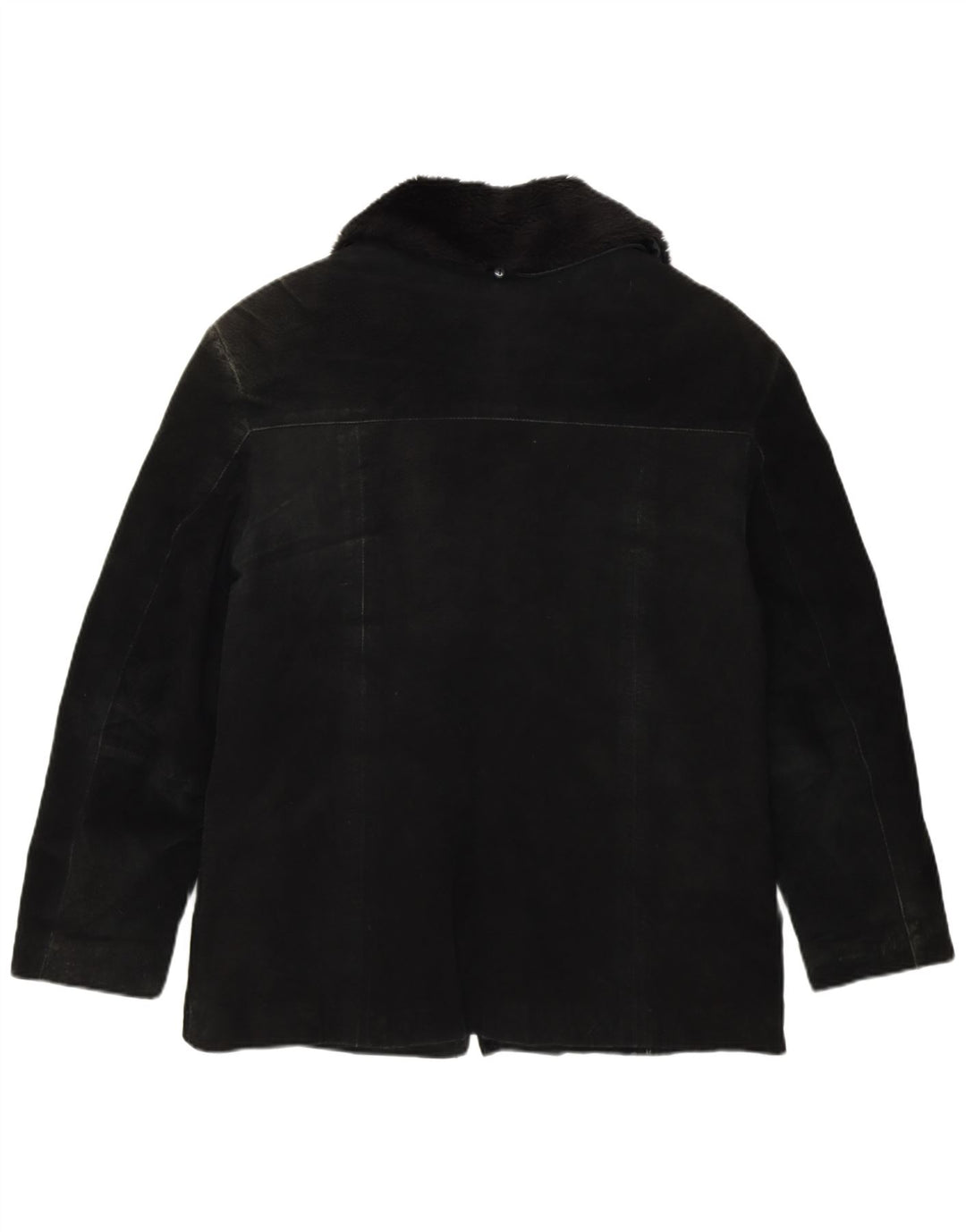 ASCOT Womens Suede Jacket UK 14 Large Black Leather