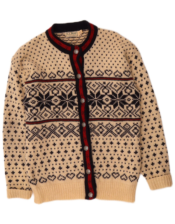 Женский кардиган L.L.Bean, свитер UK 14, средний кремовый цвет, шерсть Fair Isle