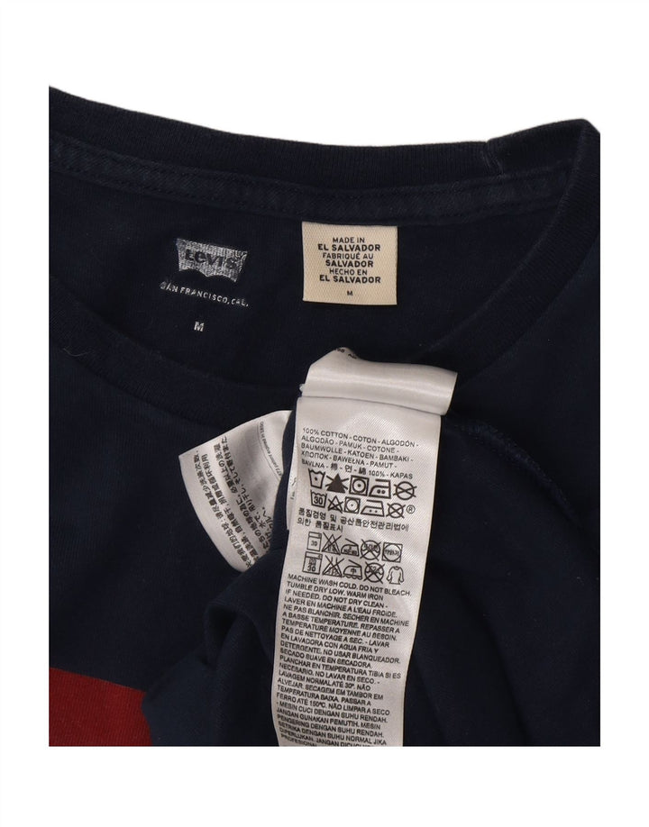 LEVI'S Mens Graphic T-Shirt Top Medium Navy Blue Cotton