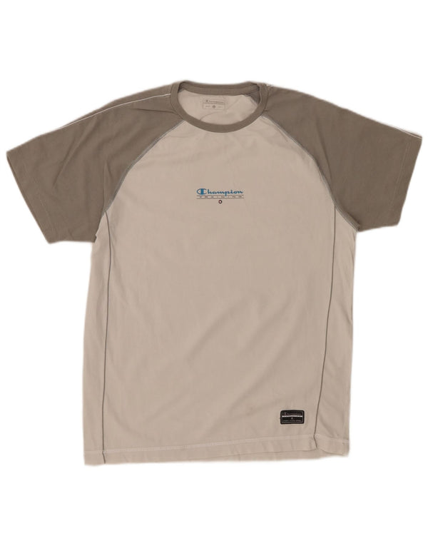 Женская футболка CHAMPION Top UK 14, большая белая с цветными блоками