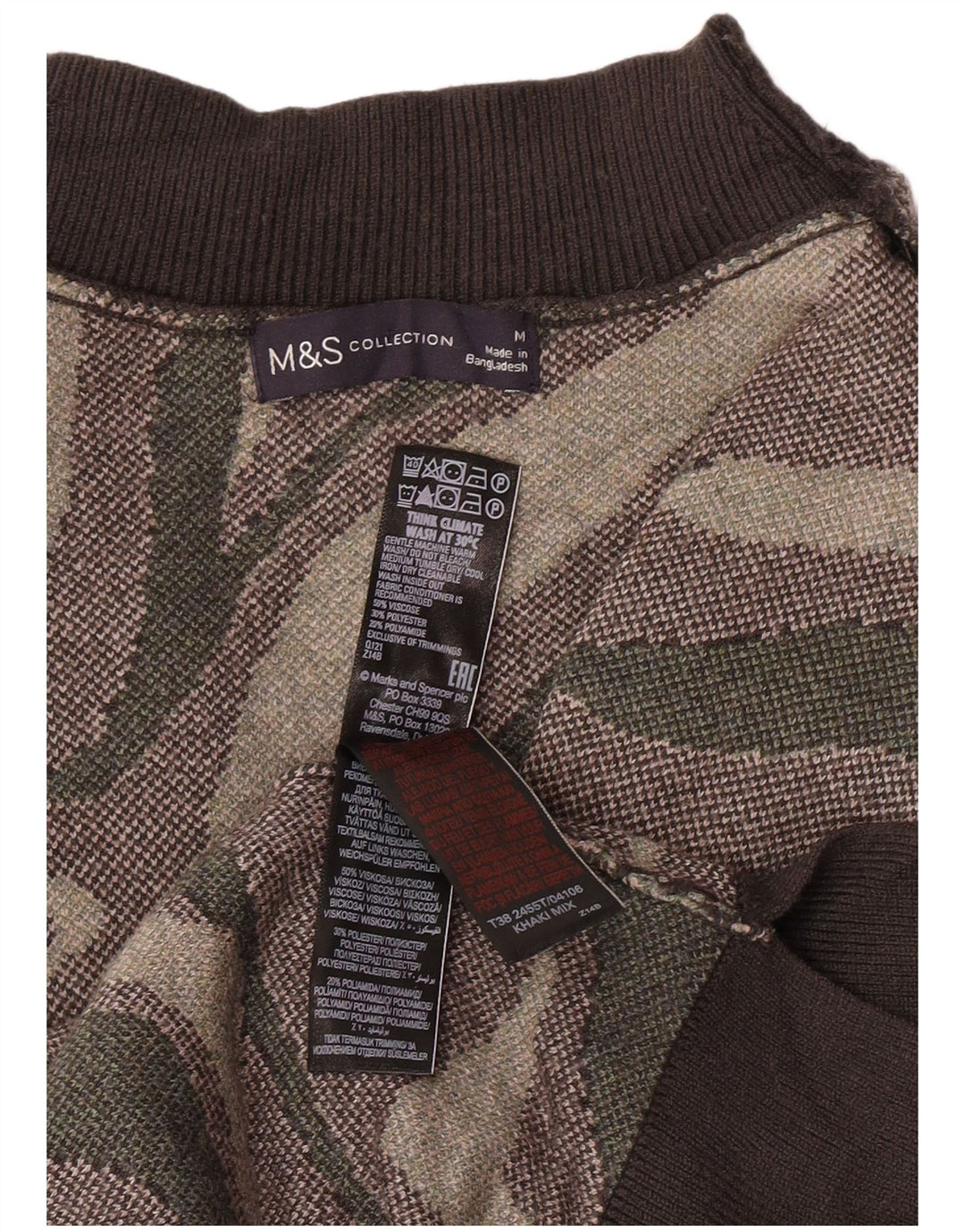 Женский джемпер с высоким воротником Marks & Spencer UK 14, средний хаки