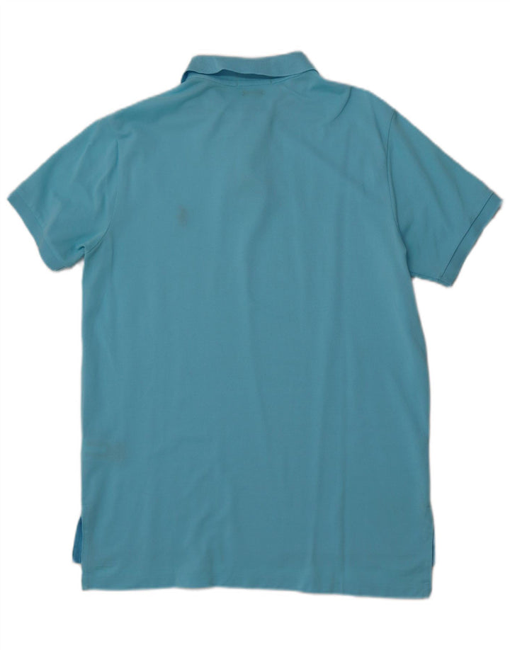 Мужская рубашка поло на заказ POLO RALPH LAUREN, большая синяя хлопковая ткань