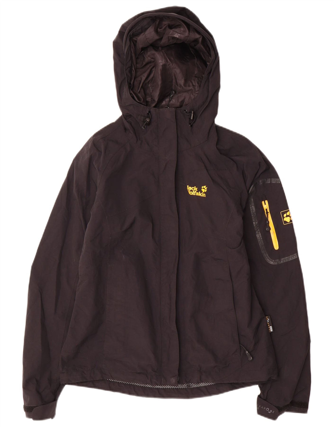 Женская дождевик с капюшоном Jack Wolfskin UK 8, маленький, черный, полиамид